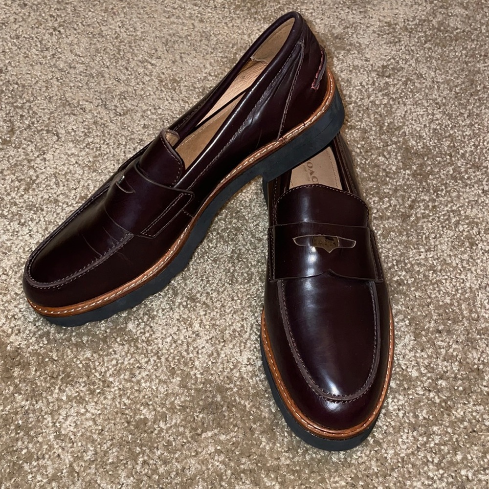 Coach Brown Leather Loafers - Picture 2 of 6